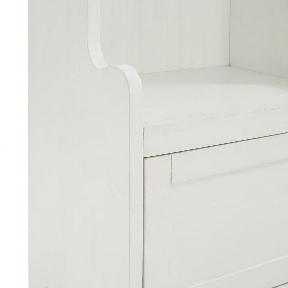 White entryway set with 2 hall trees for organized hallway storage