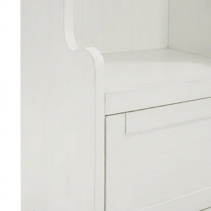 White entryway set with 2 hall trees for organized hallway storage
