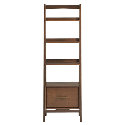 Mahogany Small Etagere Freestanding Shelf, Anti-Tip Hardware and Sturdy Frame