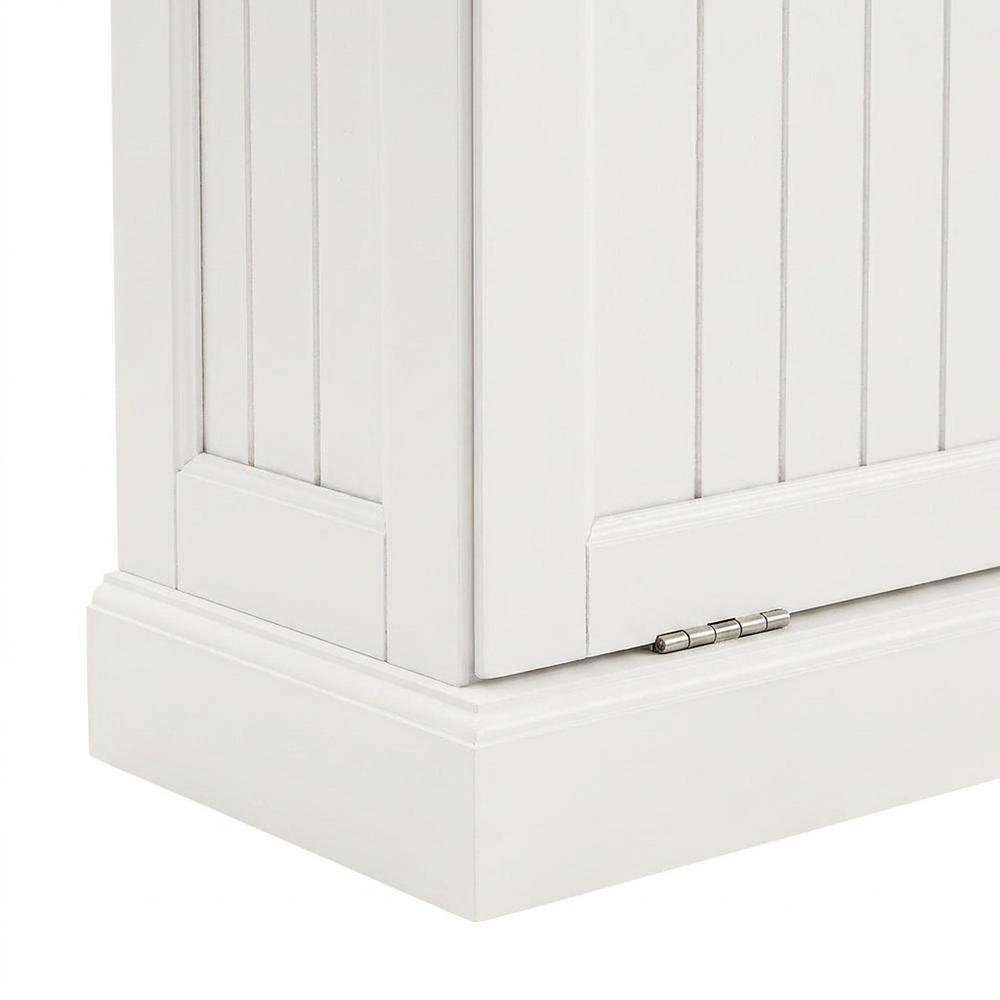Distressed White Hall Tree with Anti-Tip Hardware and Storage Space