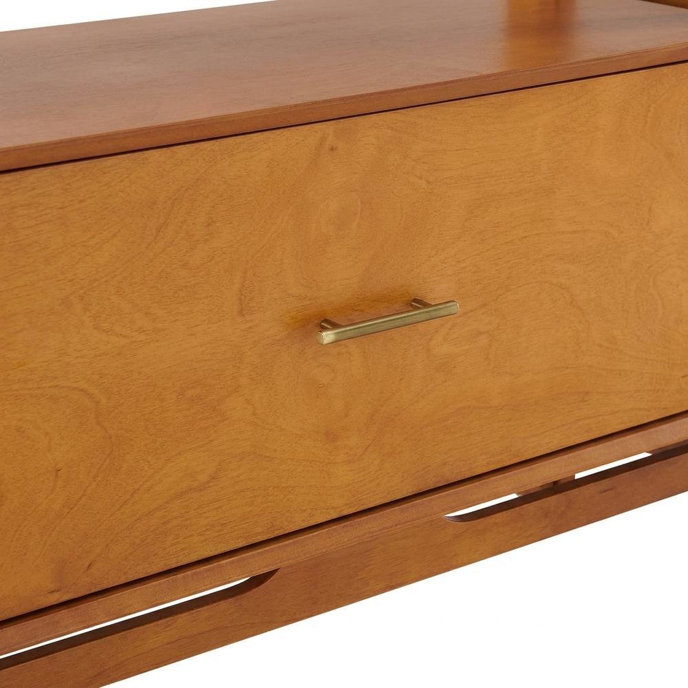 Large Acorn Finish Freestanding Shelves with Anti-Tip Hardware, Multiple Tiers