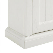 Distressed White Bathroom Wall Cabinet, Anti-Tip Hardware, Durable Construction