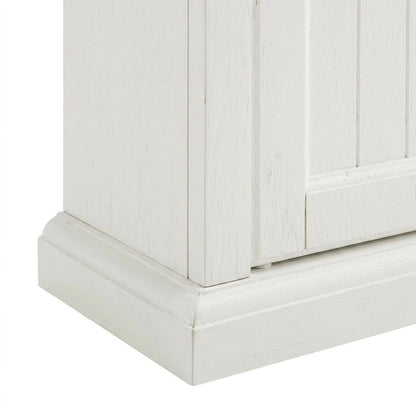 Distressed White Bathroom Wall Cabinet, Anti-Tip Hardware, Durable Construction