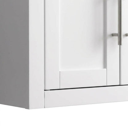 White 3-Piece Wall Storage Cabinet Set, MDF Birch Veneer