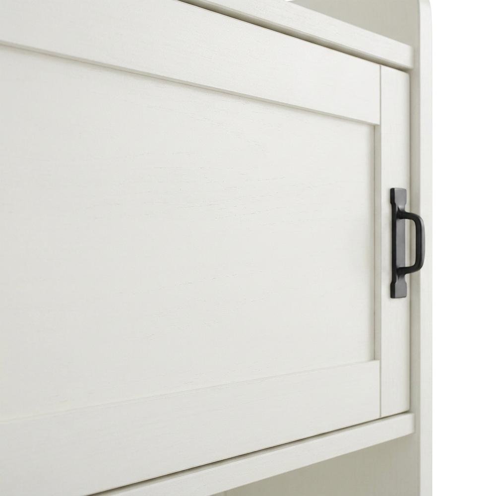 White entryway set with 2 hall trees for organized hallway storage