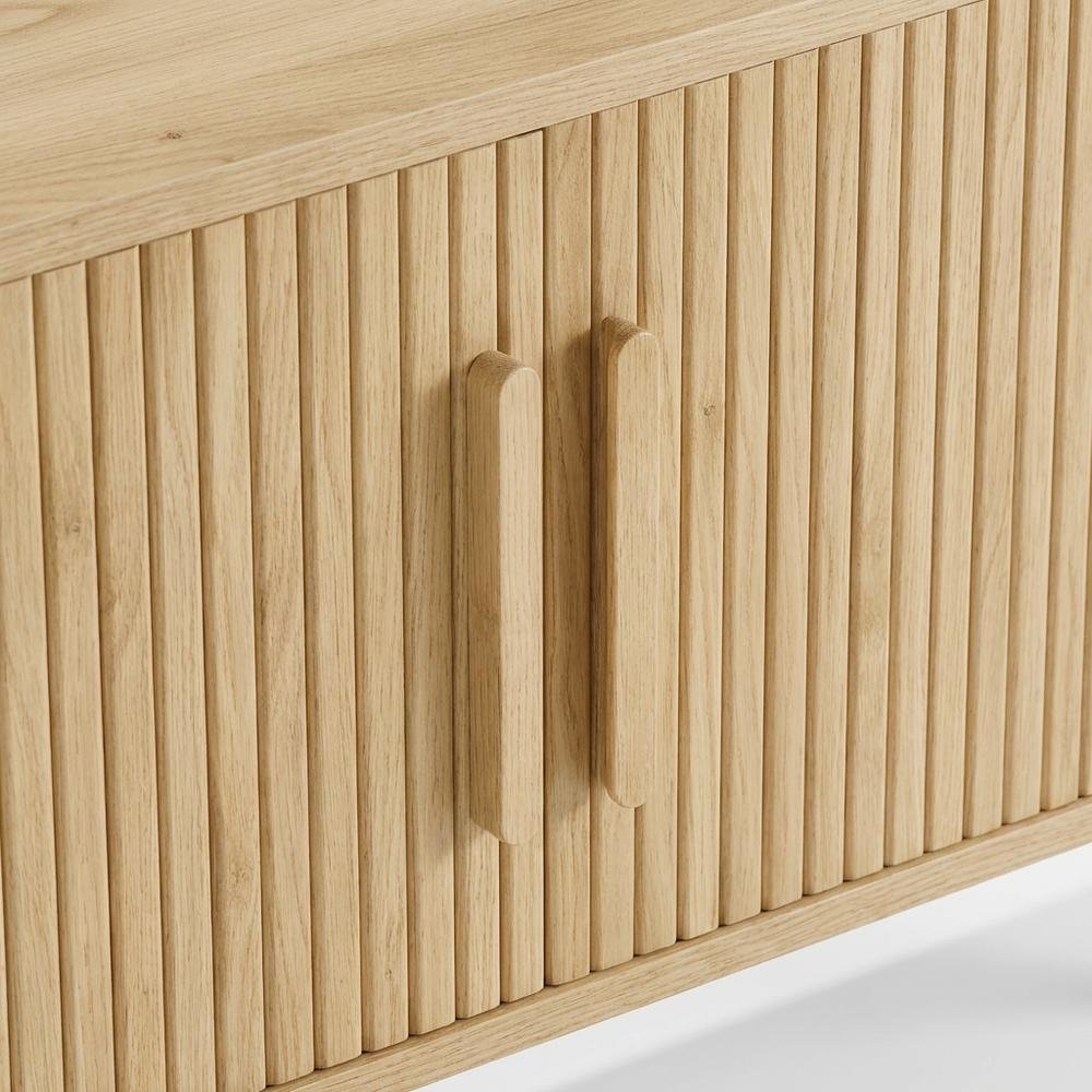 Wooden Record Player Cabinet with Vinyl Storage for Entertainment Rooms