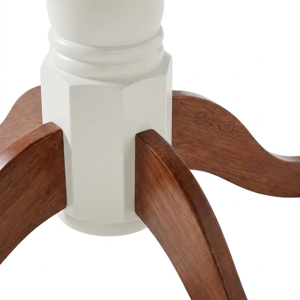 Round White Dining Set with Table and 4 Chairs for Family Meals