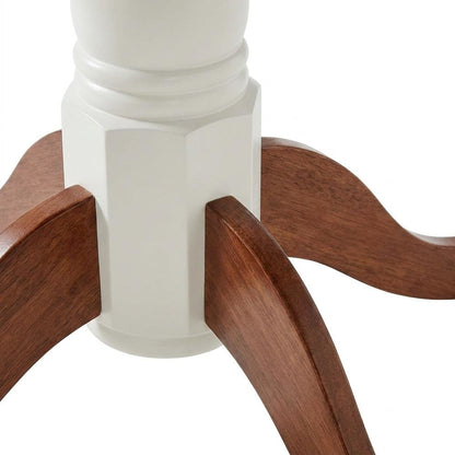 Round White Dining Set with Table and 4 Chairs for Family Meals