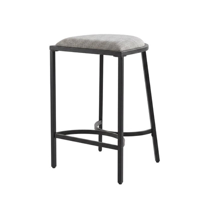 Counter Height Bar Stool Set with Plush Upholstery and Wooden Legs