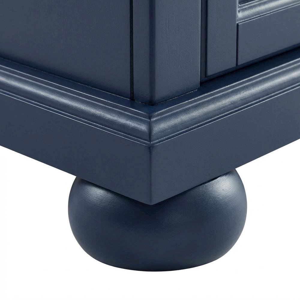 Navy Kitchen Island with Anti-Tip Feature and Natural Accent Finish
