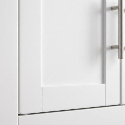 White 3-Piece Wall Kitchen Cabinet Set, MDF Birch Veneer Wide