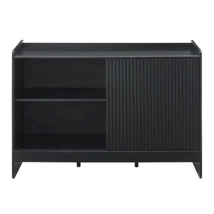Solid Wood Record Player Cabinet with Vinyl Storage for Entertainment Centers