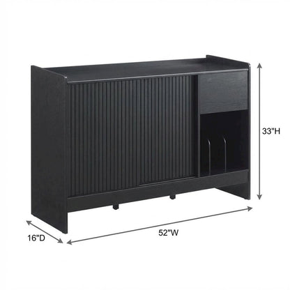 Solid Wood Record Player Cabinet with Vinyl Storage for Entertainment Centers