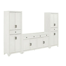 Contemporary 3-Piece Entertainment Center with Sideboard and Storage Pantries