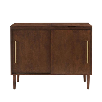 Mahogany Media Console with Anti-Tip Hardware and Sturdy Design