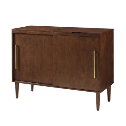 Mahogany Media Console with Anti-Tip Hardware and Sturdy Design