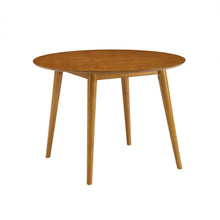 Stylish Round Dining Table in Acorn Finish for Compact Dining Spaces