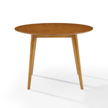 Stylish Round Dining Table in Acorn Finish for Compact Dining Spaces