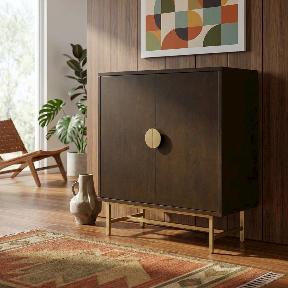 Gold Bar Cabinet with Anti-Tip Hardware and Durable Construction