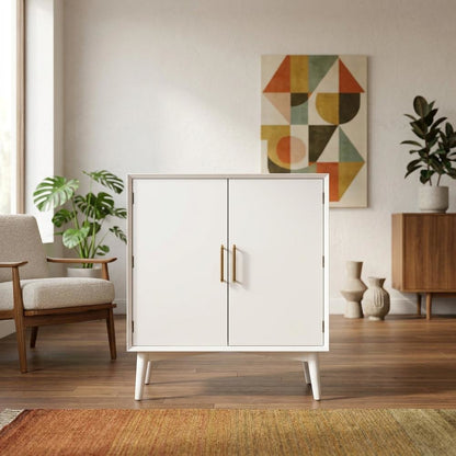 Black bar cabinet with anti-tip hardware and ample storage space