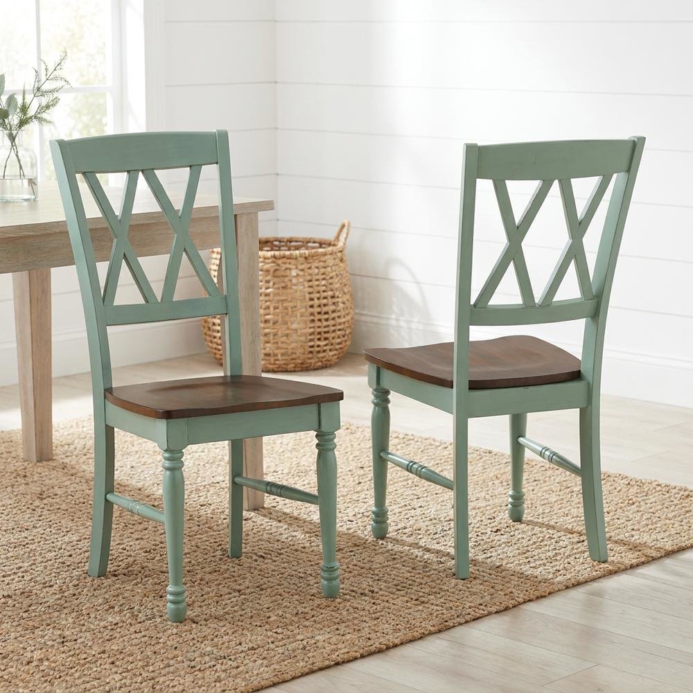 2-Piece Dining Chair Set with Upholstered Seats and Modern Design