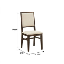 Upholstered Dining Chair Set with Creme Accent - 2 Piece Styling