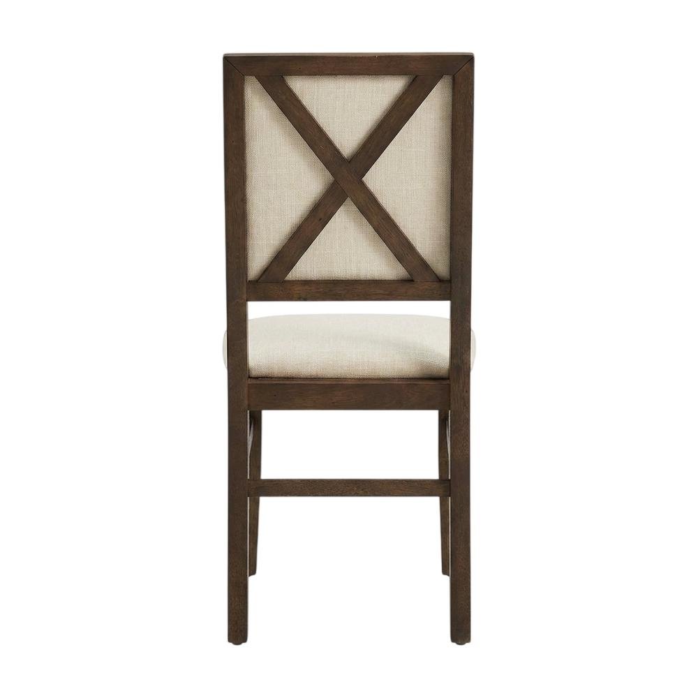 Upholstered Dining Chair Set with Creme Accent - 2 Piece Styling