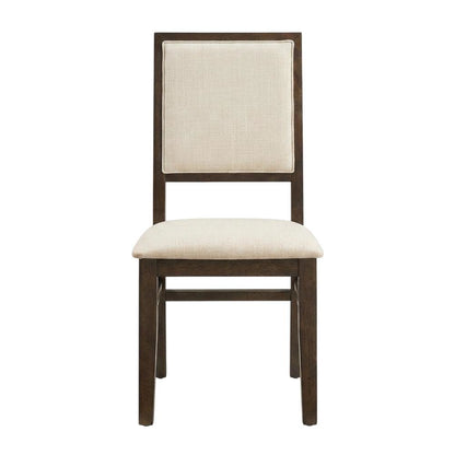 Upholstered Dining Chair Set with Creme Accent - 2 Piece Styling