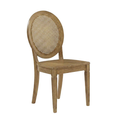 Cane-Back Dining Chair Set with Natural Finish and Comfortable Seating