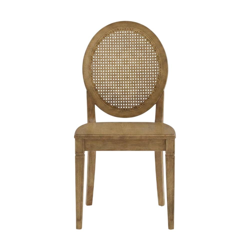Cane-Back Dining Chair Set with Natural Finish and Comfortable Seating