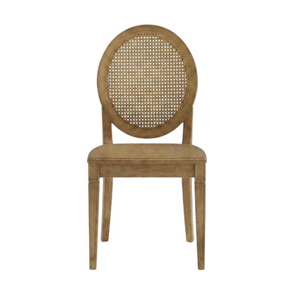 Cane-Back Dining Chair Set with Natural Finish and Comfortable Seating