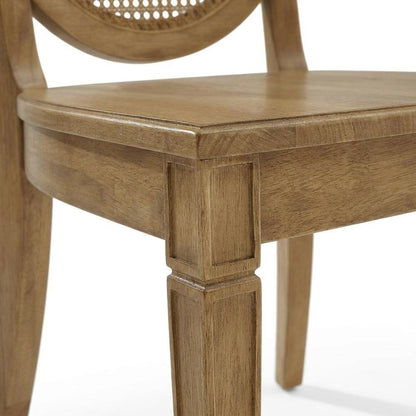 Cane-Back Dining Chair Set with Natural Finish and Comfortable Seating