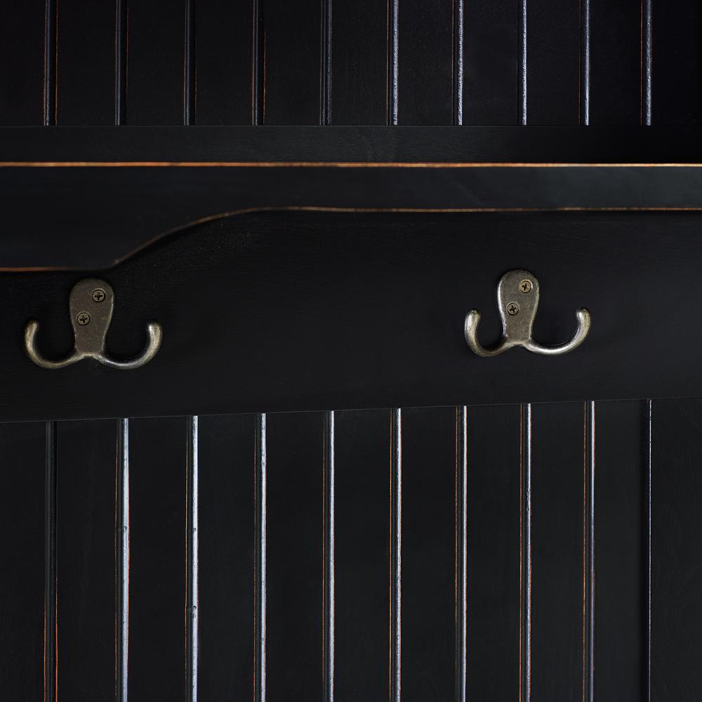 Seaside Hall Tree Distressed Black