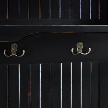 Seaside Hall Tree Distressed Black