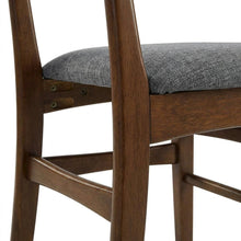 Wood Dining Chairs with Upholstered Seats and Curved Backrest, Set of 2
