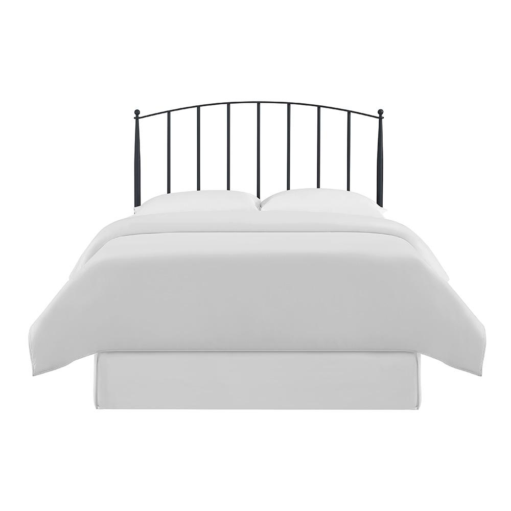 Stylish Black Steel Headboard Featuring Modern Farmhouse Design for King Beds