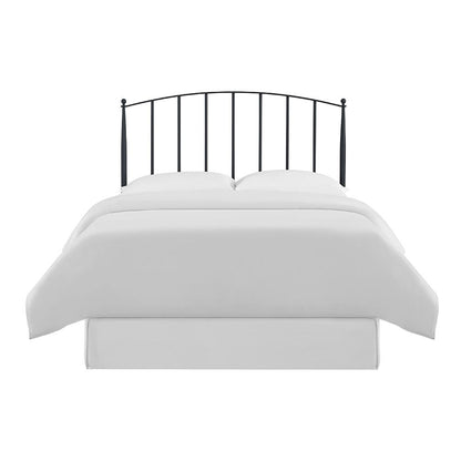Stylish Black Steel Headboard Featuring Modern Farmhouse Design for King Beds