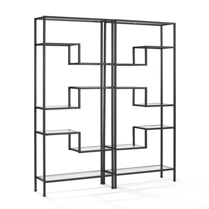 Sloane 2Pc Etagere Set Matte Black - 2 Etageres