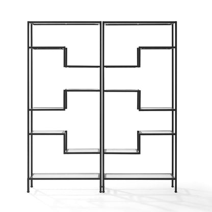 Sloane 2Pc Etagere Set Matte Black - 2 Etageres