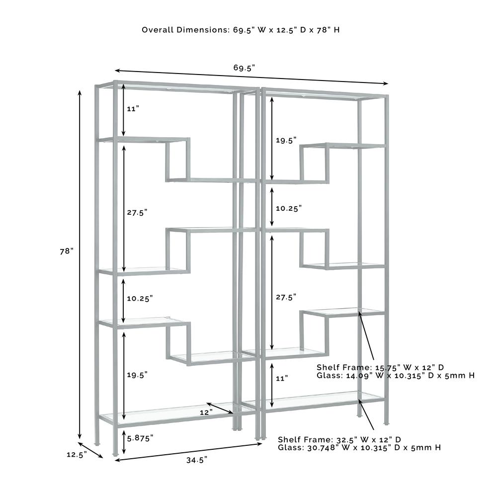 Sloane 2Pc Etagere Set Matte Black - 2 Etageres