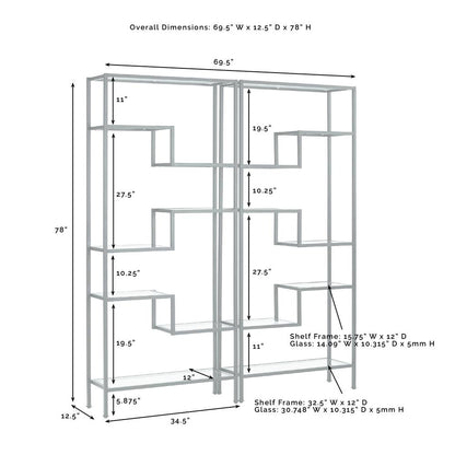 Sloane 2Pc Etagere Set Matte Black - 2 Etageres