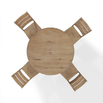 Joanna 5-Piece Round Dining Table Set For 4 - Round Table & 4 Ladder-Back Chairs