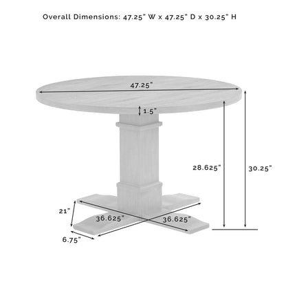 Joanna 5-Piece Round Dining Table Set For 4 - Round Table & 4 Ladder-Back Chairs