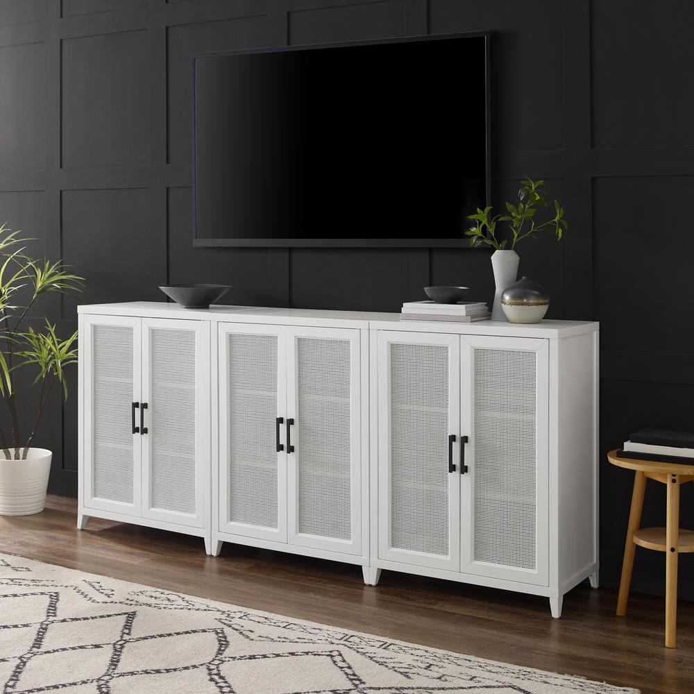 Milo 3-Piece Media Sideboard Cabinet Set - 3 Storage Pantries
