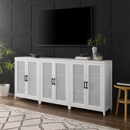 Milo 3-Piece Media Sideboard Cabinet Set - 3 Storage Pantries