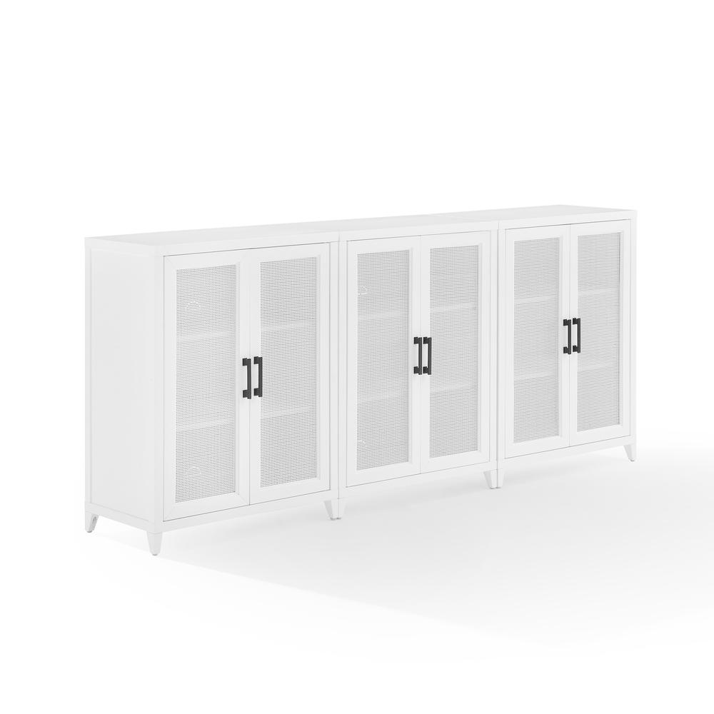 Milo 3-Piece Media Sideboard Cabinet Set - 3 Storage Pantries