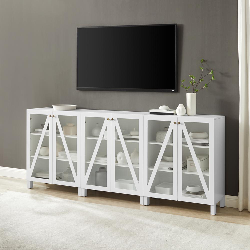 Cassai 3-Piece Media Sideboard Cabinet Set - 3 Storage Pantries
