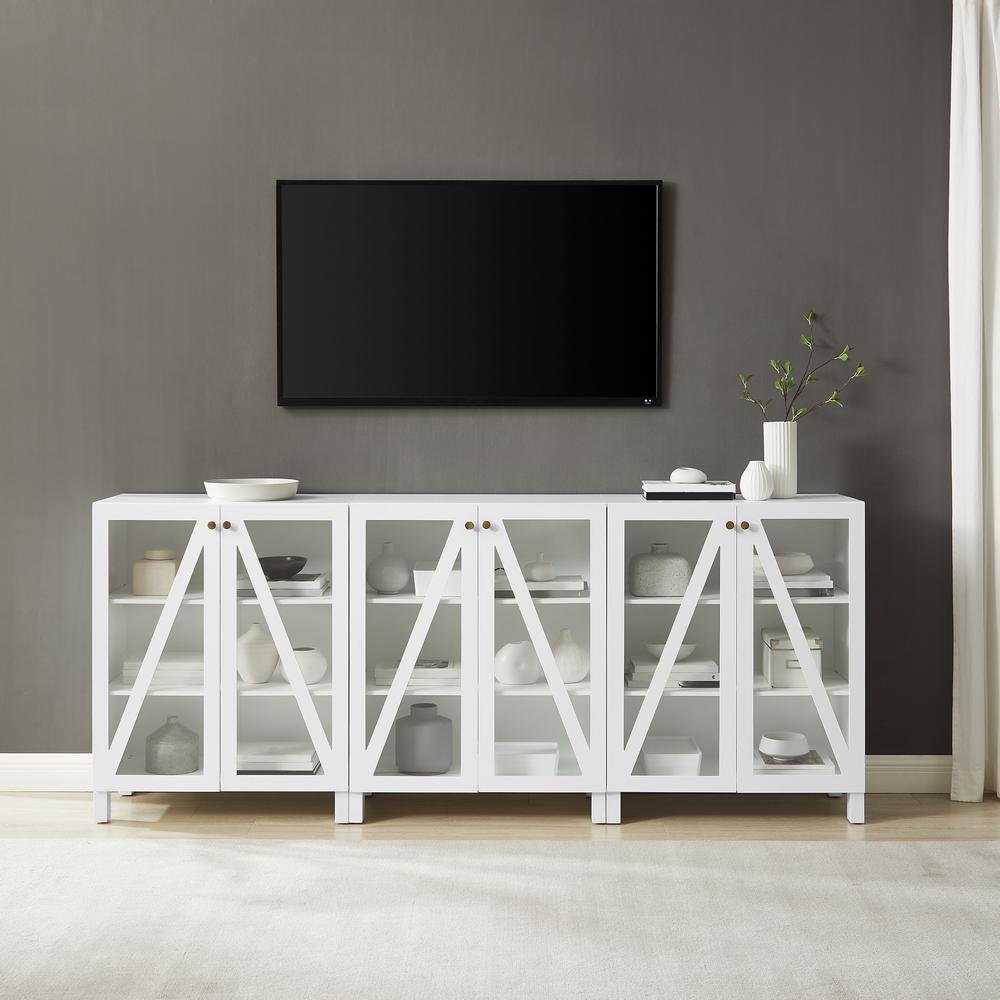 Cassai 3-Piece Media Sideboard Cabinet Set - 3 Storage Pantries