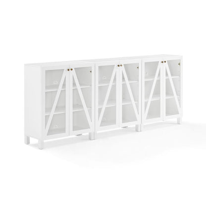Cassai 3-Piece Media Sideboard Cabinet Set - 3 Storage Pantries