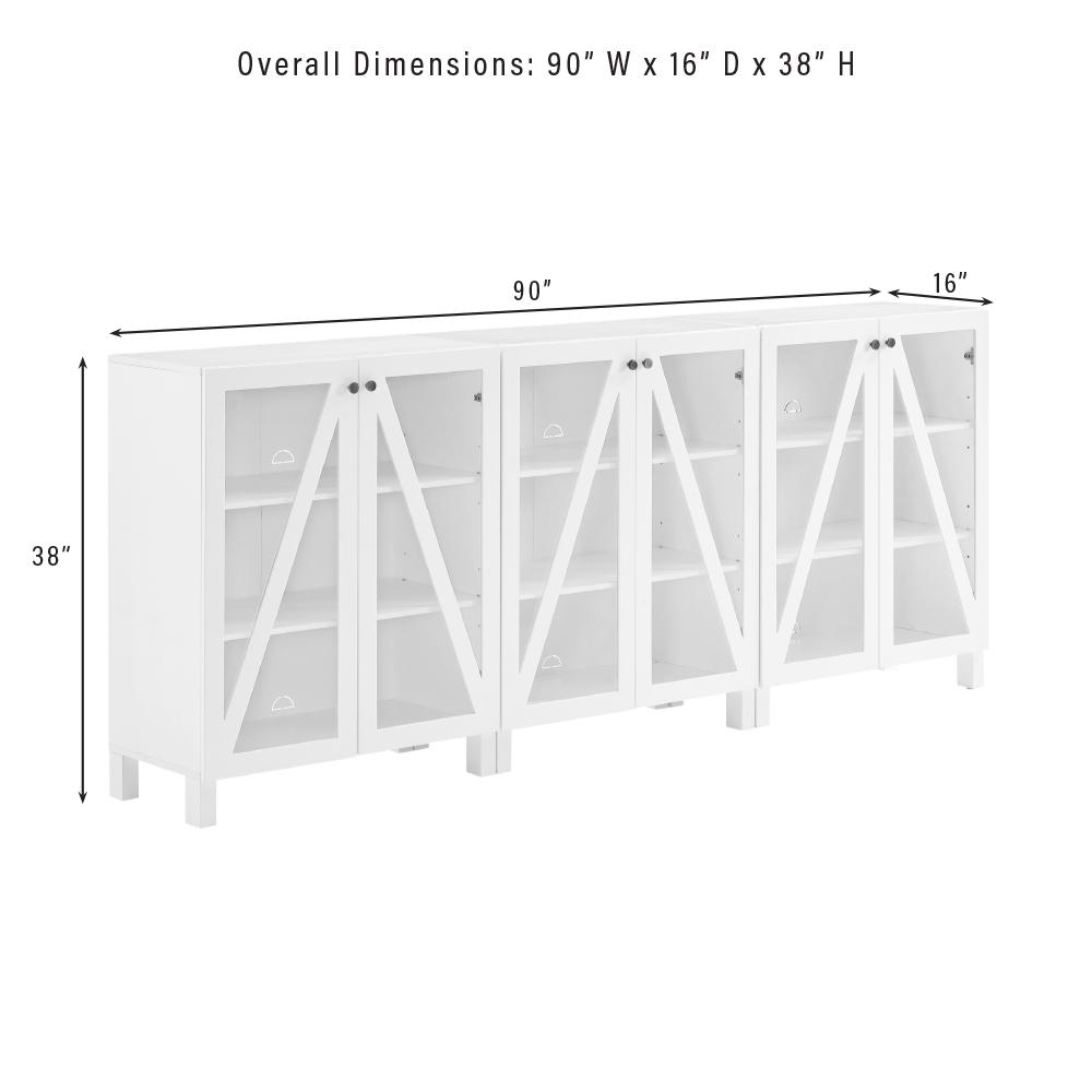Cassai 3-Piece Media Sideboard Cabinet Set - 3 Storage Pantries